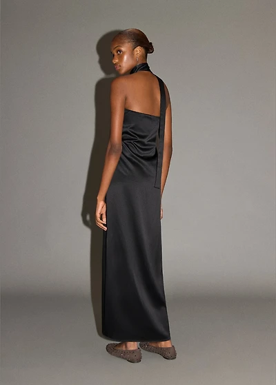 Midi-dress with waist tie