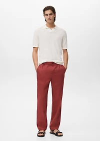 100% linen pants with elastic waistband