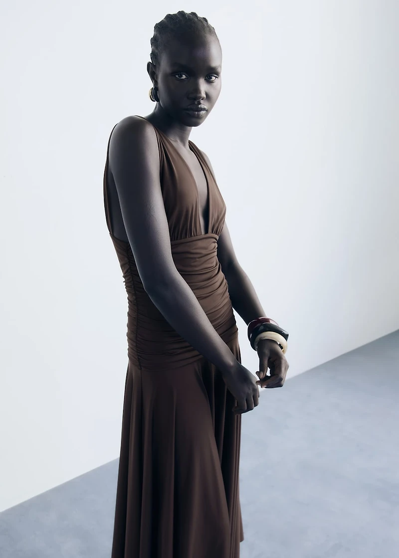 Long dress with contrasting design