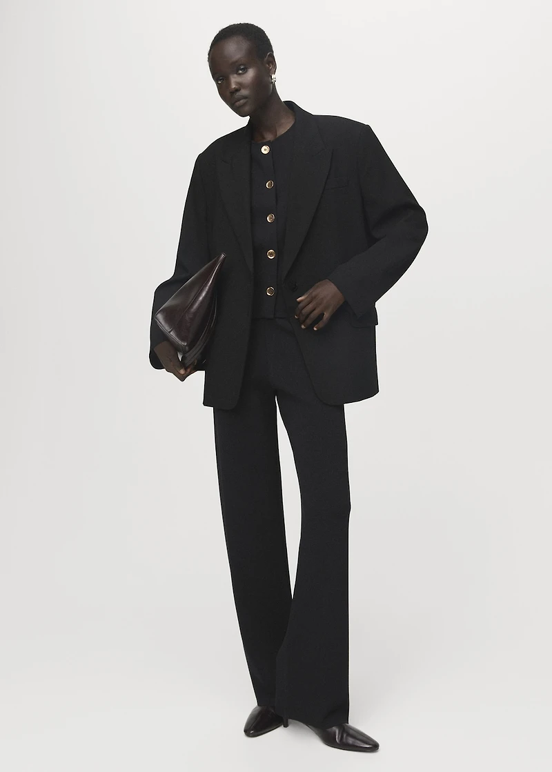 Knitted pants with elastic waistband