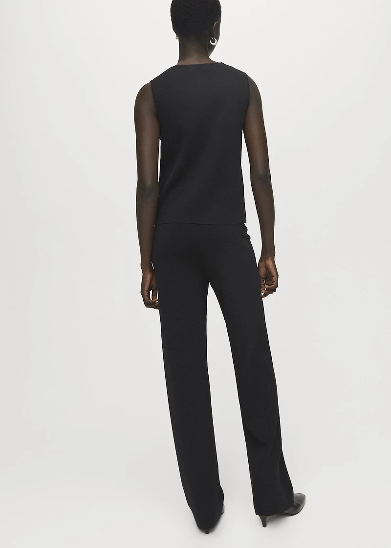 Knitted pants with elastic waistband