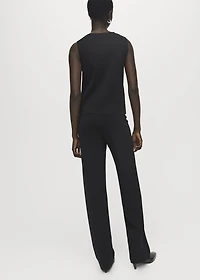 Knitted pants with elastic waistband