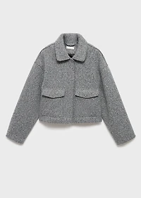Wool jacket with lapel pockets