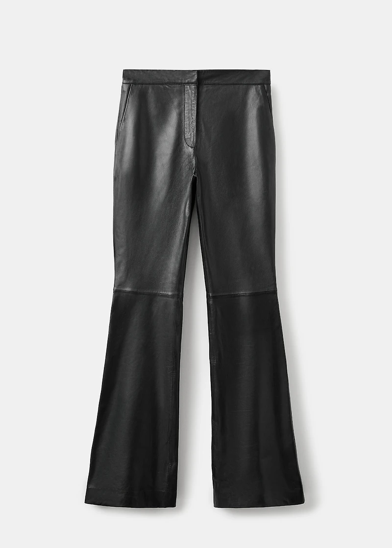 100% leather flared pants