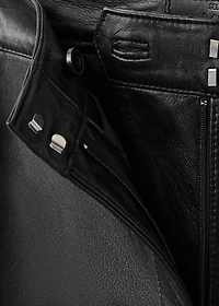 100% leather flared pants