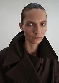 Long virgin wool trench coat