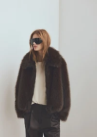 Faux-fur jacket with zip