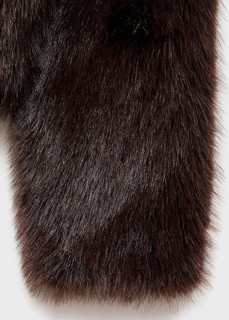 Faux-fur jacket with zip