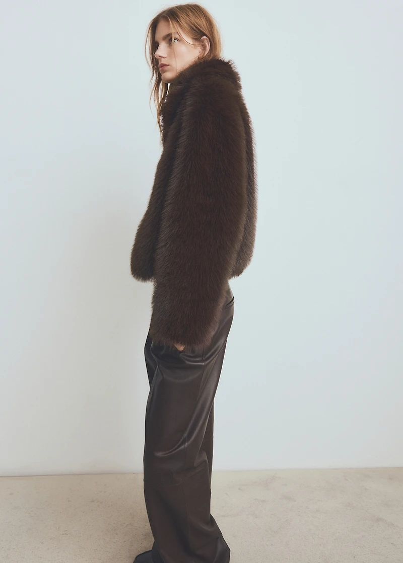 Faux-fur jacket with zip