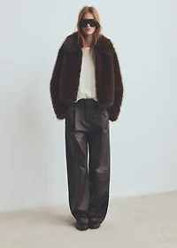 Faux-fur jacket with zip