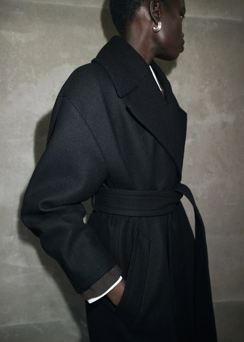 Manteco wool coat with belt