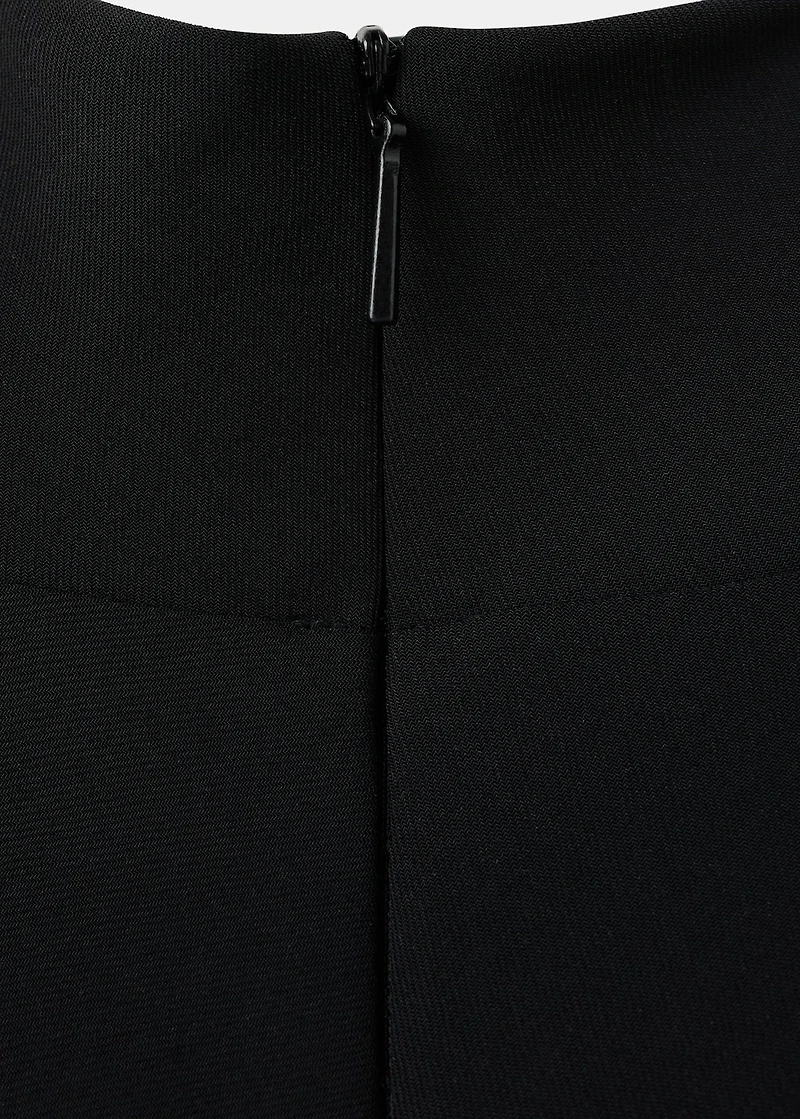 Jumpsuit with draped neck and belt