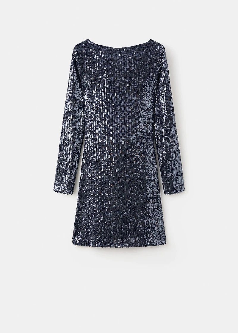 Long-sleeved sequin dress
