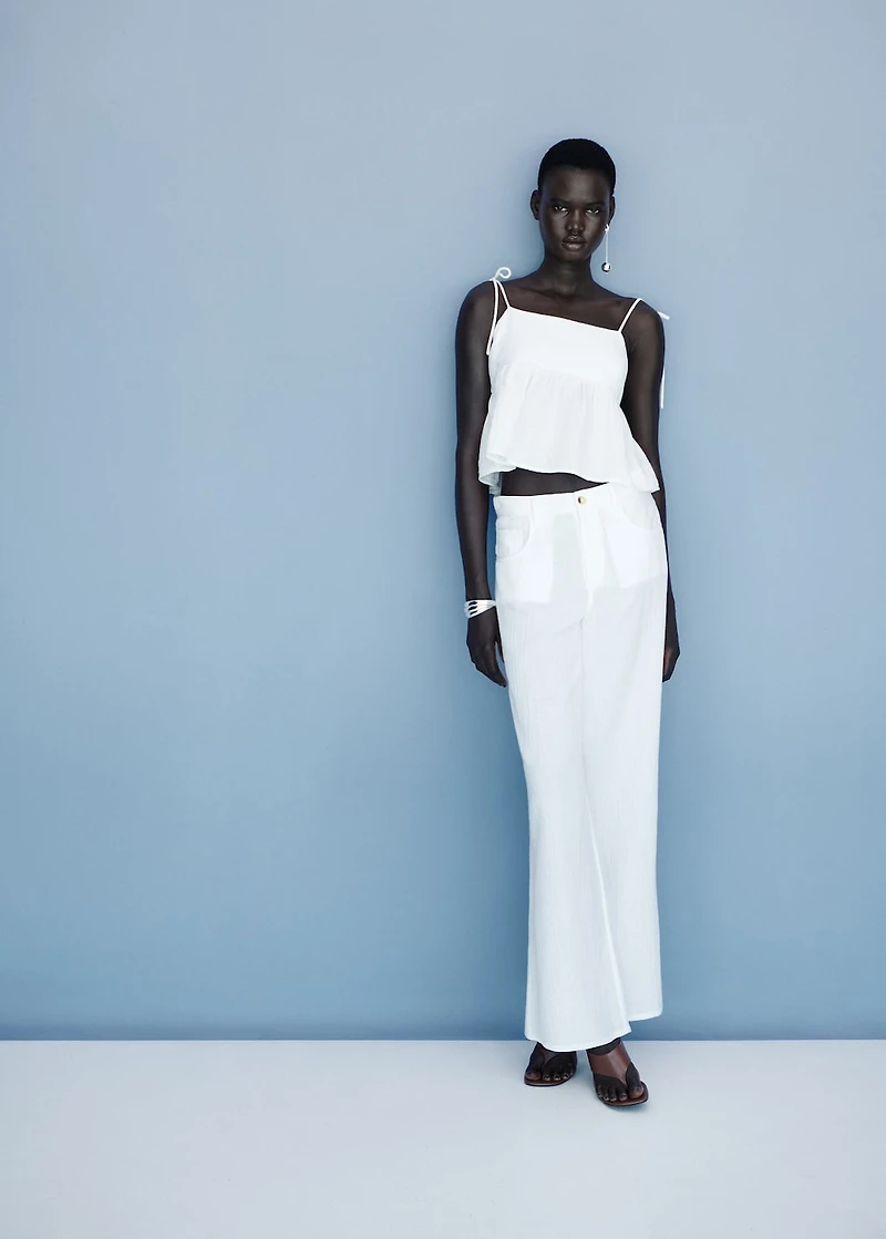 Straight-fit cotton pants