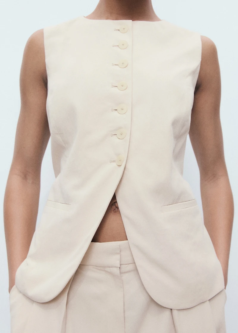 Suit vest with buttons