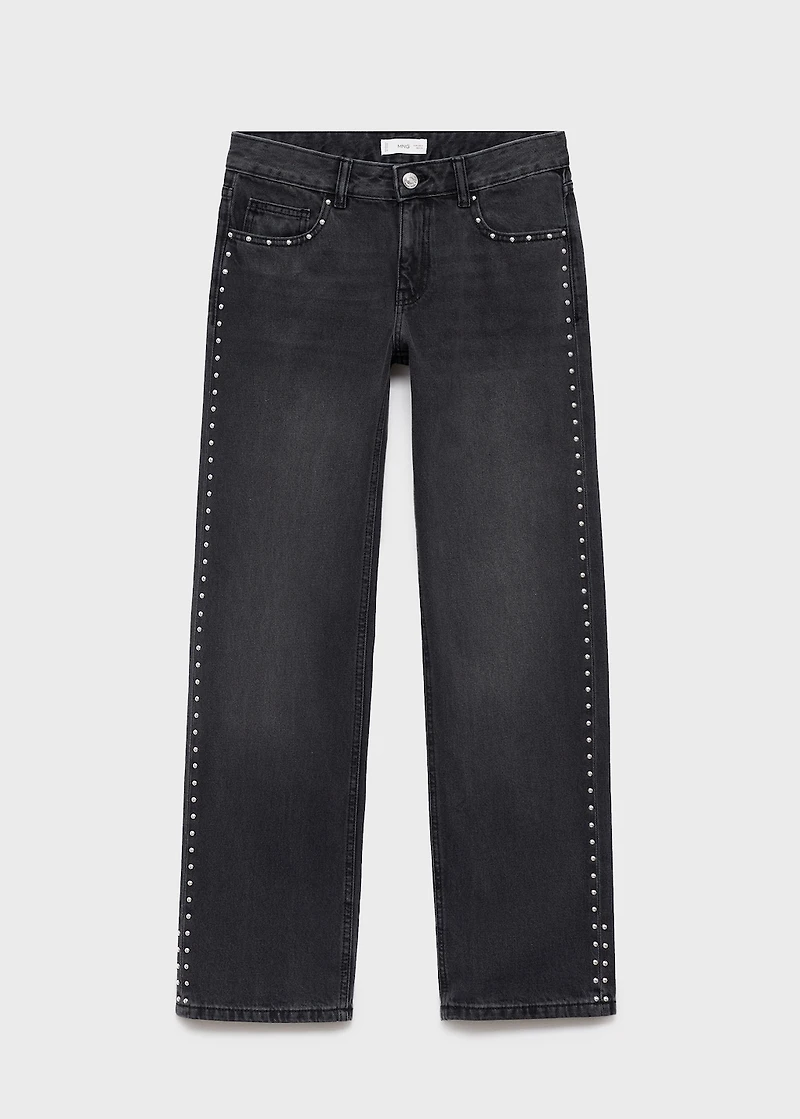 Straight-fit jeans with studs