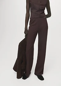 Straight-fit pants with elastic waist