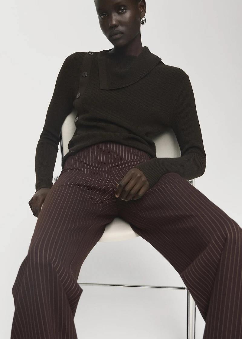 Straight-fit pants with elastic waist