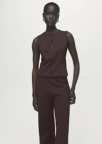 Straight-fit pants with elastic waist