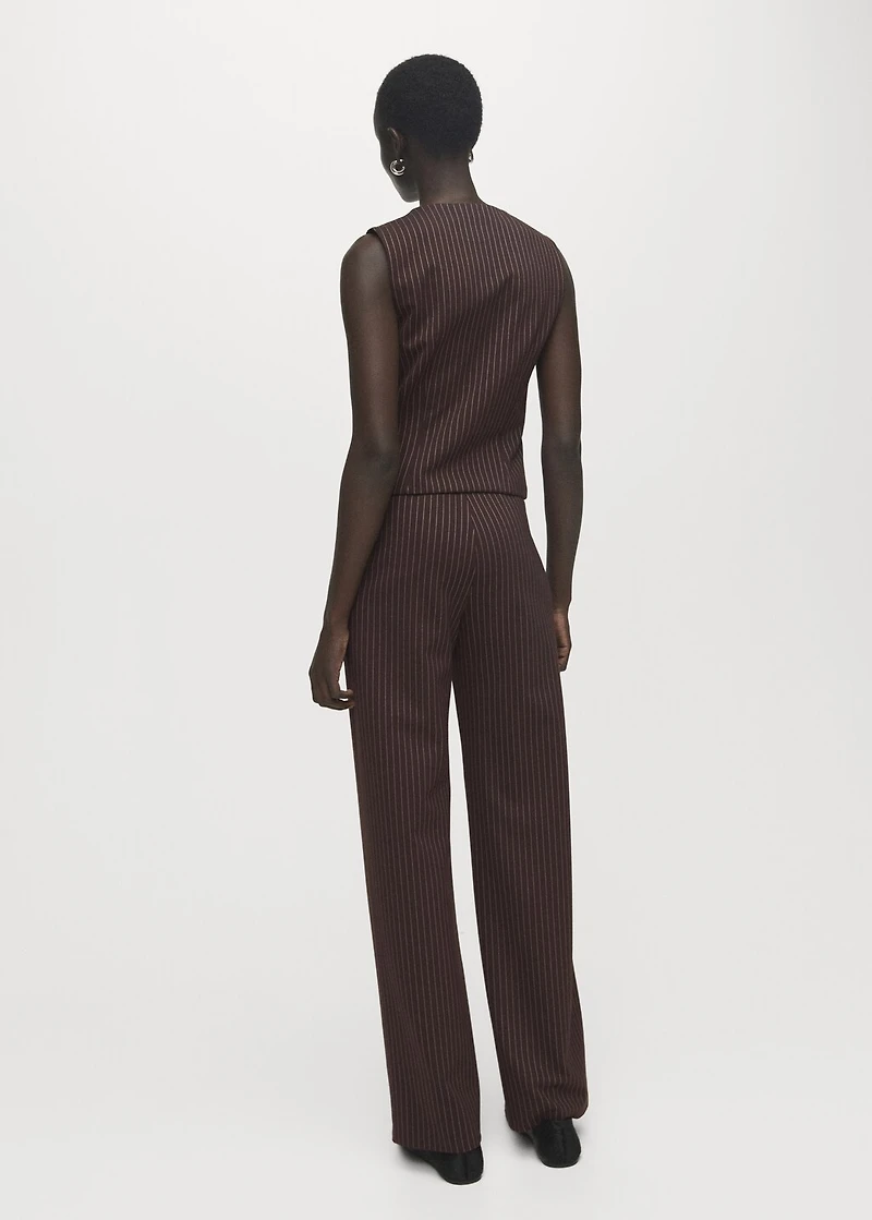 Straight-fit pants with elastic waist