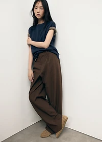 Low-rise wide-leg pants