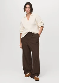 Low-rise wide-leg pants