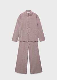 Two-piece cotton pajamas gingham check