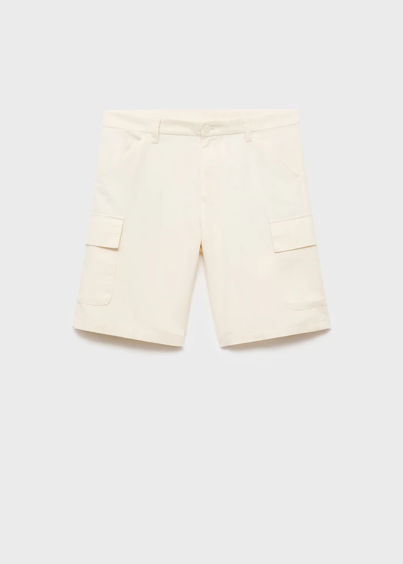 Cotton lyocell cargo bermuda shorts