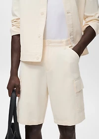 Cotton lyocell cargo bermuda shorts