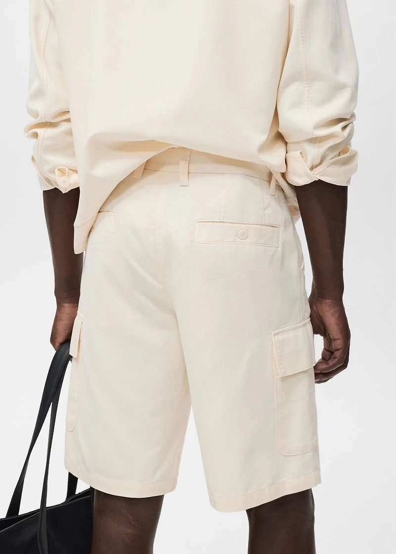 Cotton lyocell cargo bermuda shorts