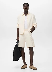 Cotton lyocell cargo bermuda shorts