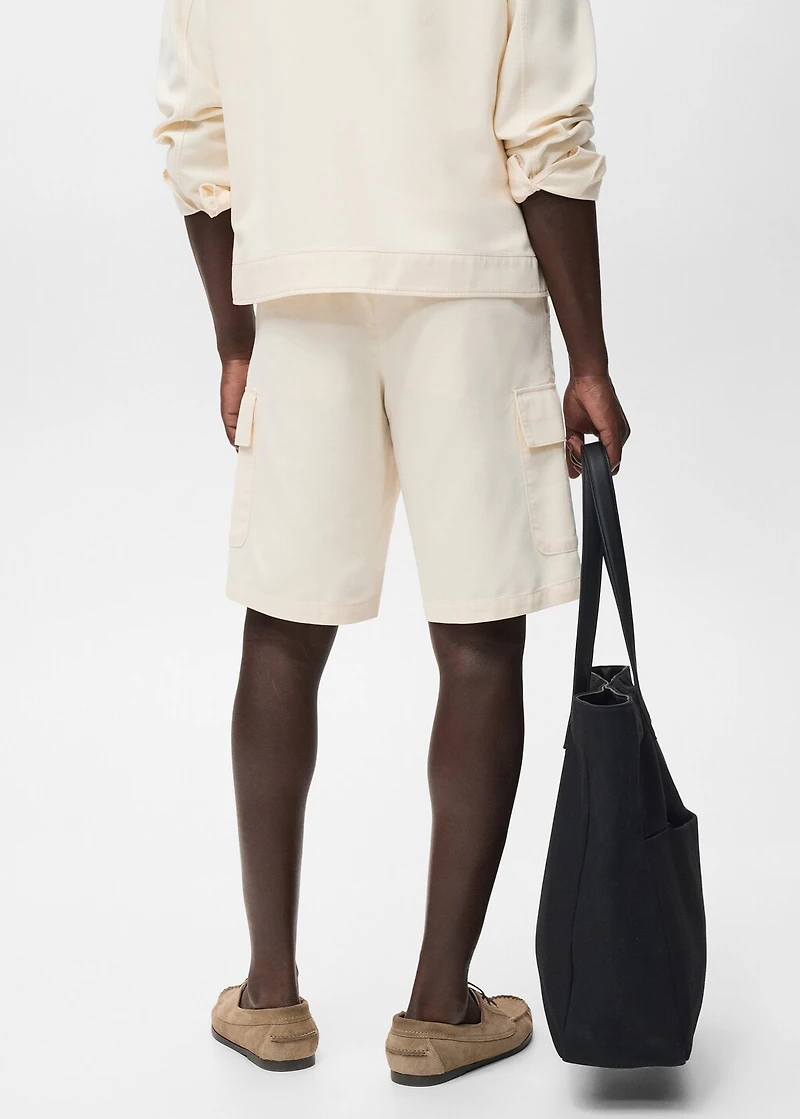Cotton lyocell cargo bermuda shorts