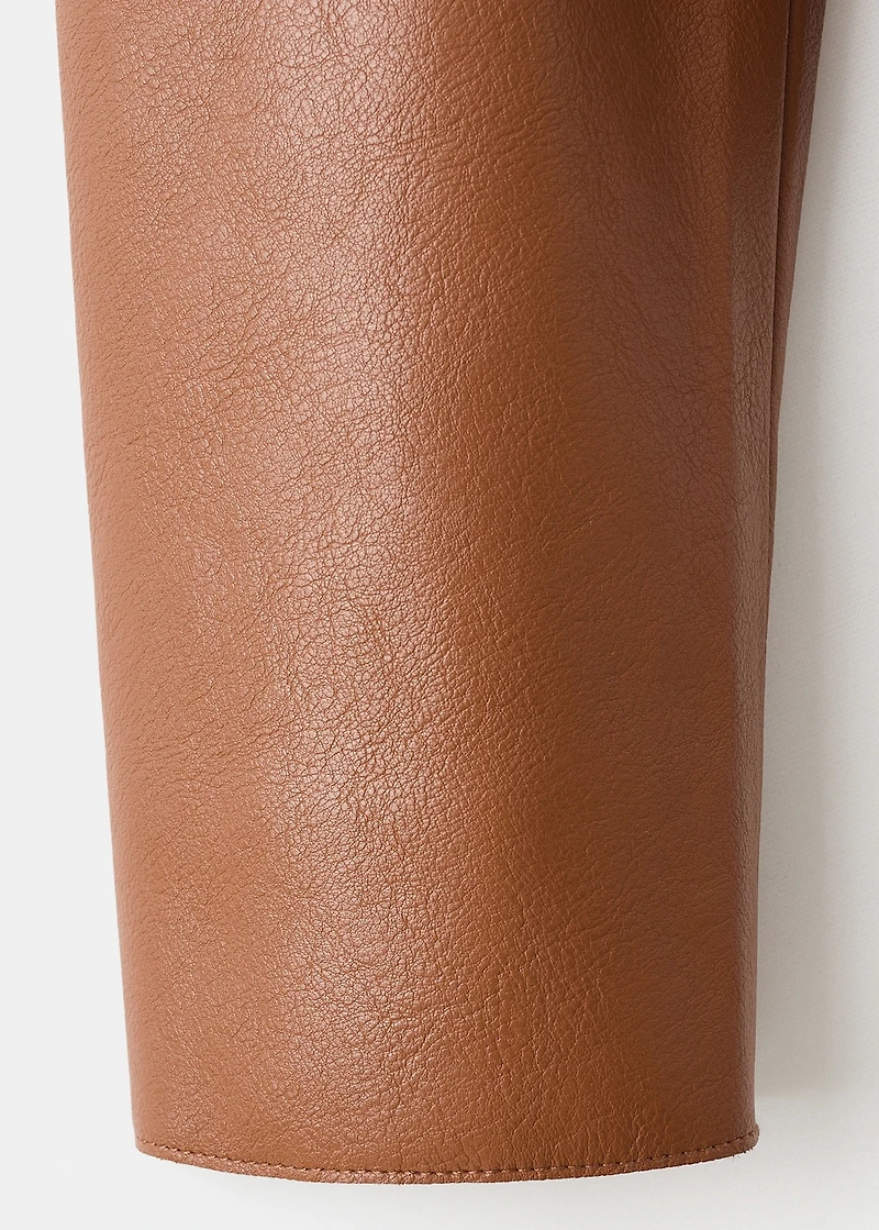 Faux-leather jacket with pockets