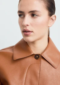 Faux-leather jacket with pockets
