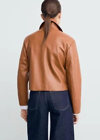 Faux-leather jacket with pockets