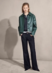 Faux-leather jacket with pockets