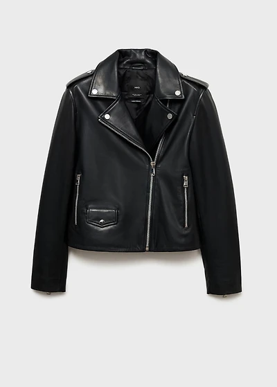 Leather biker jacket