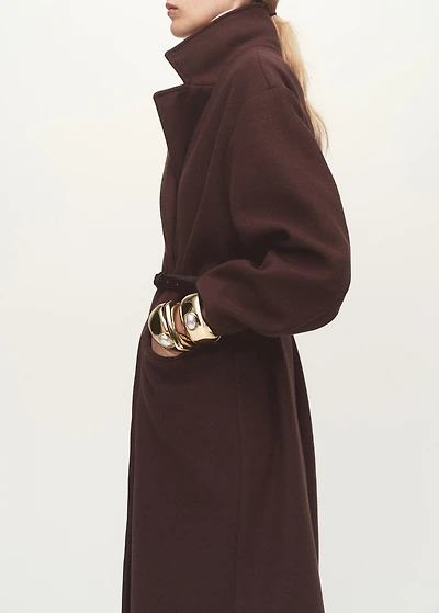 Double-breasted midi coat