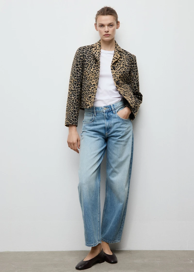 Leopard-print jacket with buttons