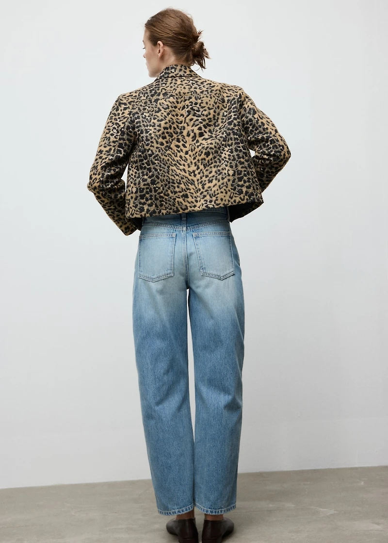 Leopard-print jacket with buttons