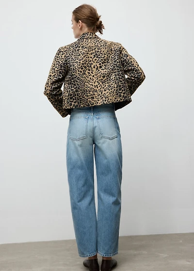 Leopard-print jacket with buttons