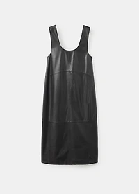 100% leather midi-dress
