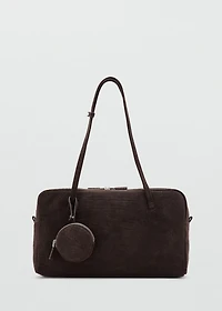 Medium suede bowling bag