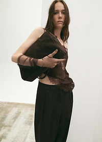 Medium suede bowling bag