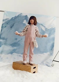 Long embroidered floral dungarees