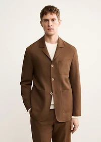 Italian virgin wool flannel suit jacket