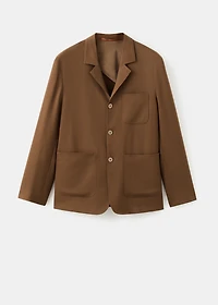 Italian virgin wool flannel suit jacket