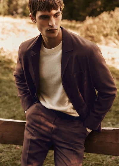 Italian virgin wool flannel suit jacket