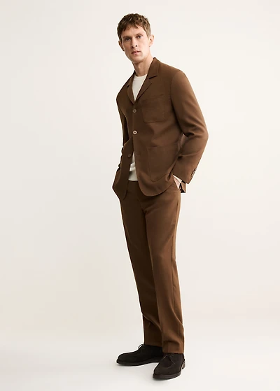 Italian virgin wool flannel suit jacket