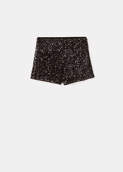 Velvet shorts with sequins